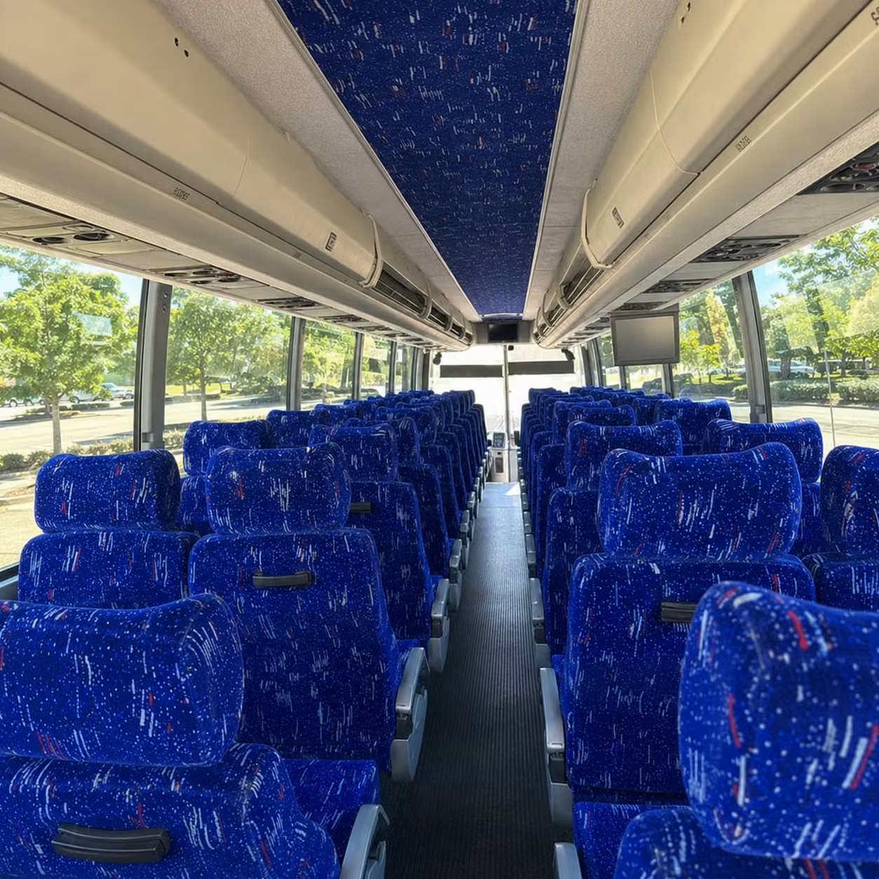 56 passenger charter bus inside